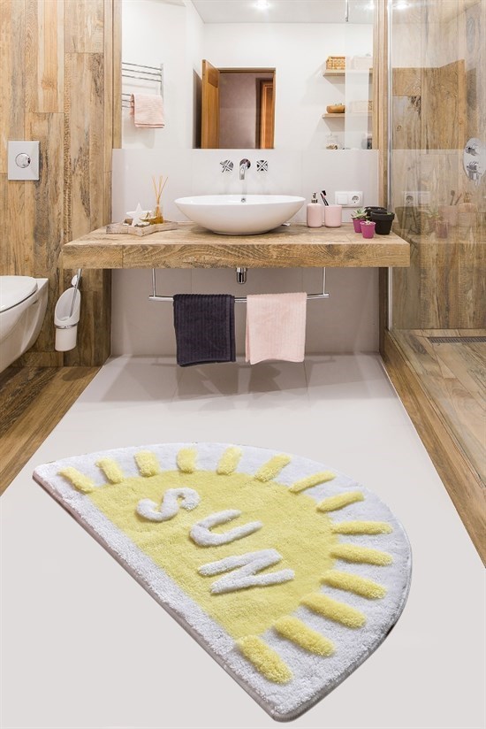 Sun Sarı 60X100 Cm Banyo Halısı, Paspas-23298