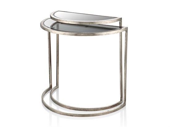 Antık Silver 2 Lı Yarımay Sehpa Seti 53X64 Cm - 35630