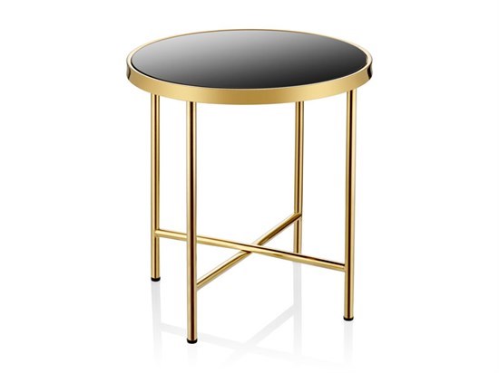 Gold Siyah Aynalı Camlı Orta Sehpa Küçük 50X50 Cm - 35710