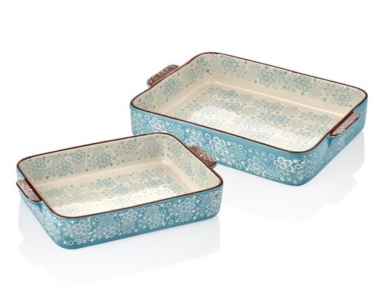 Turkuaz Dikdörtgen 2 Lı Fırın Kabı 31X35 Cm (2) - 34977