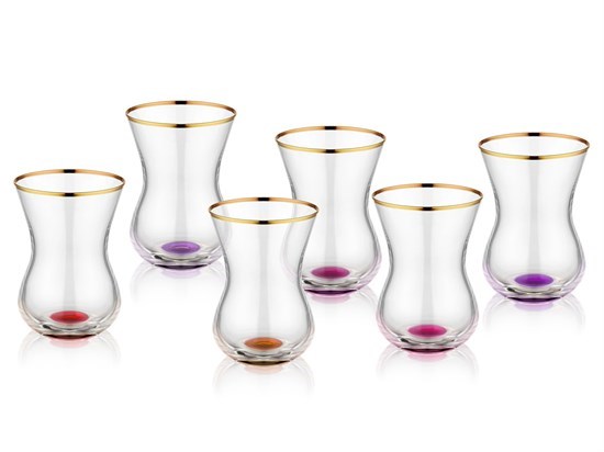 Vıolet Gold 6 Lı Asorti Çay Bardağı - 34541