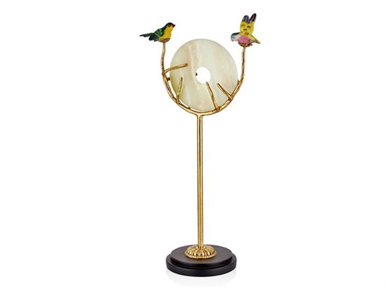 Dekoratif Küre Üstünde Kus Obje Büyük 24X17X53 Cm - 35319